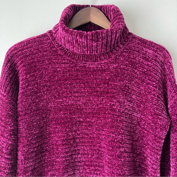 Pink Rose Super Soft Comfy Turtleneck Sweater Deep Pink Women’s Medium - Picture 2 of 11